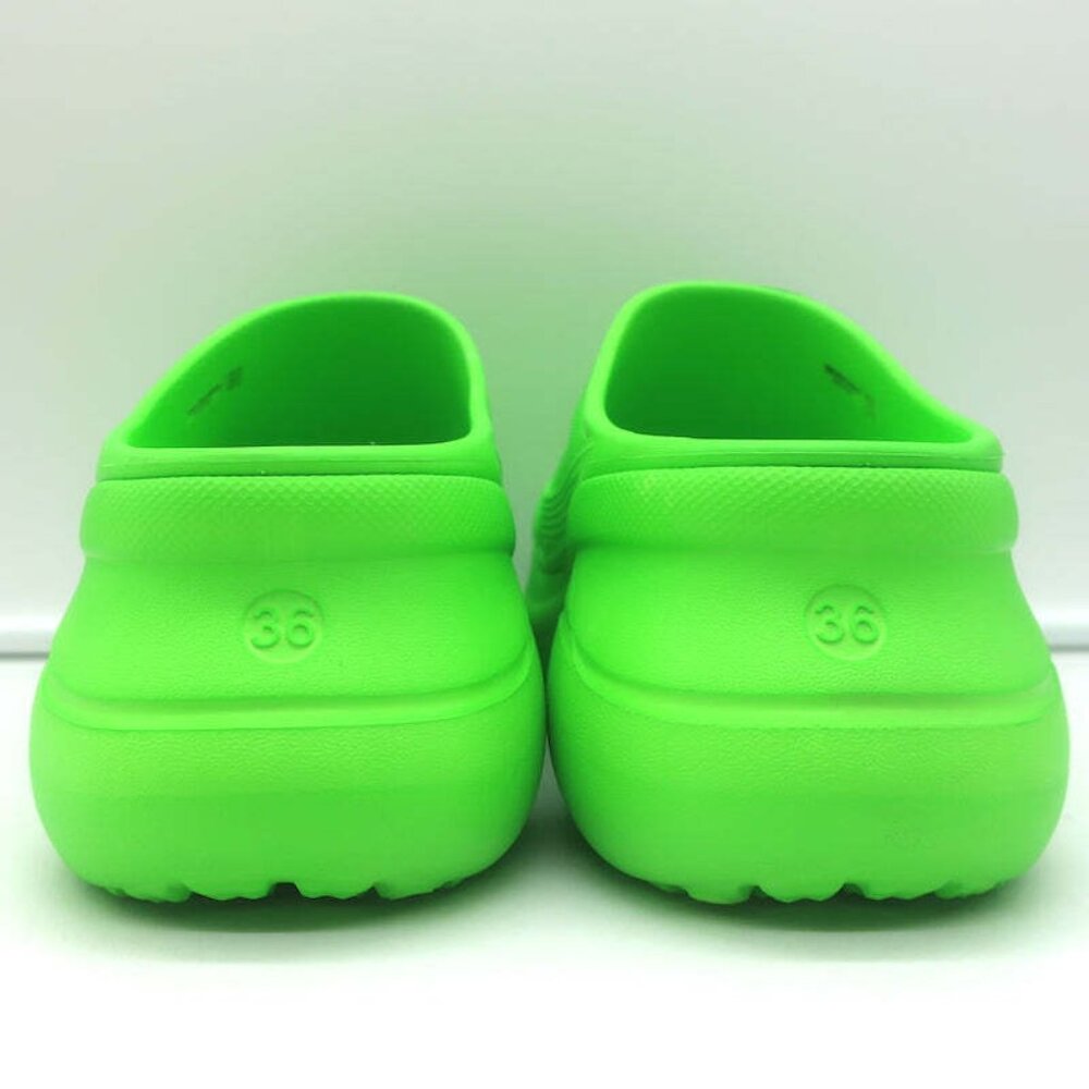 Balenciaga x Crocs Pool Slide Sandals Neon Green Rubber Size 36 NEW - Picture 7 of 11